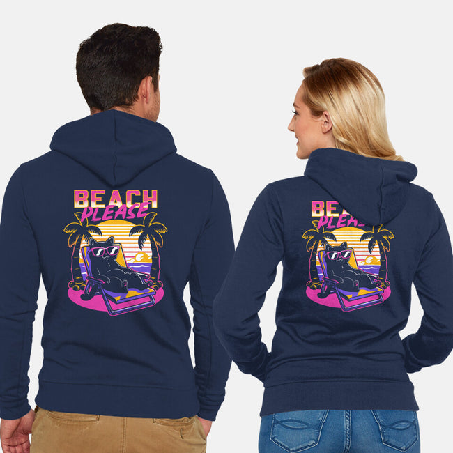 Vaporwave Summer Cat-Unisex-Zip-Up-Sweatshirt-Studio Mootant