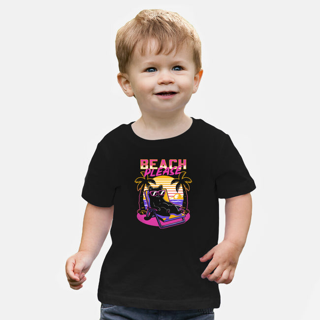 Vaporwave Summer Cat-Baby-Basic-Tee-Studio Mootant