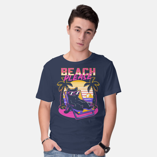 Vaporwave Summer Cat-Mens-Basic-Tee-Studio Mootant