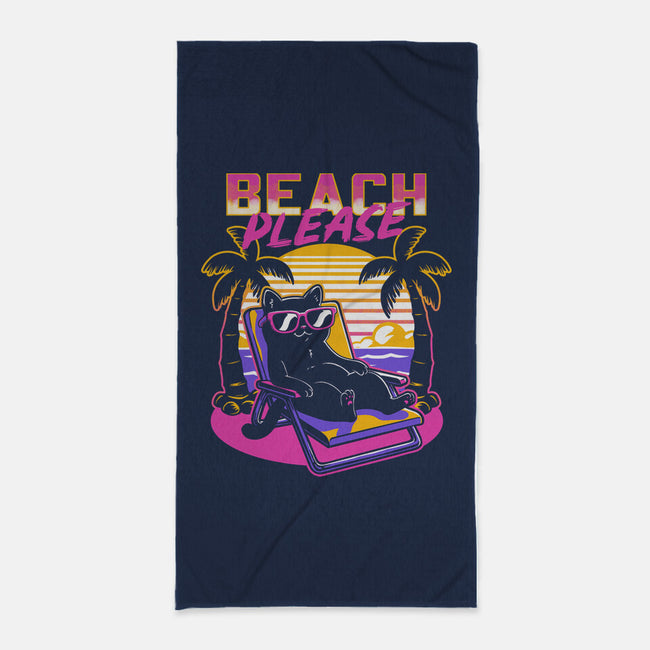 Vaporwave Summer Cat-None-Beach-Towel-Studio Mootant