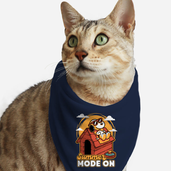 Beagle Summer Vacation-Cat-Bandana-Pet Collar-Studio Mootant