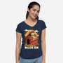 Beagle Summer Vacation-Womens-V-Neck-Tee-Studio Mootant