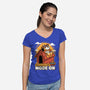 Beagle Summer Vacation-Womens-V-Neck-Tee-Studio Mootant