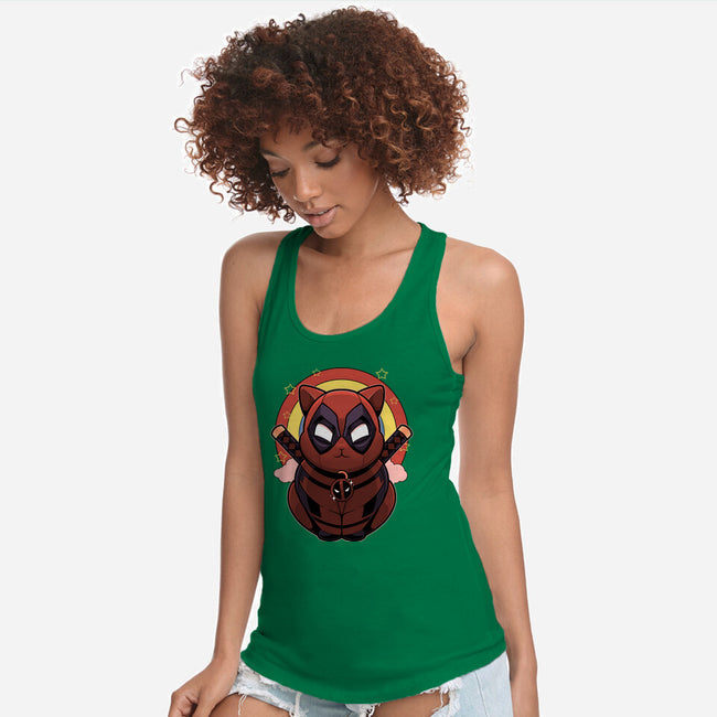 Red Cat Mutant-Womens-Racerback-Tank-Astrobot Invention