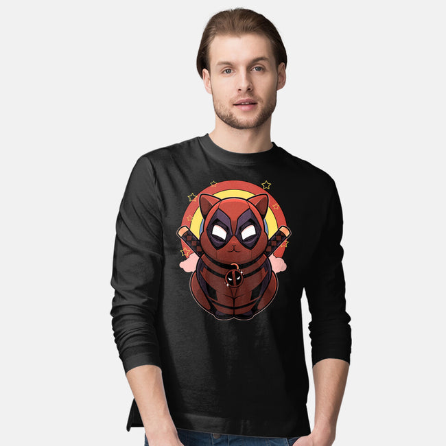 Red Cat Mutant-Mens-Long Sleeved-Tee-Astrobot Invention