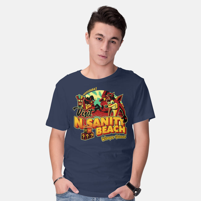 Visit N Sanity Beach-Mens-Basic-Tee-daobiwan