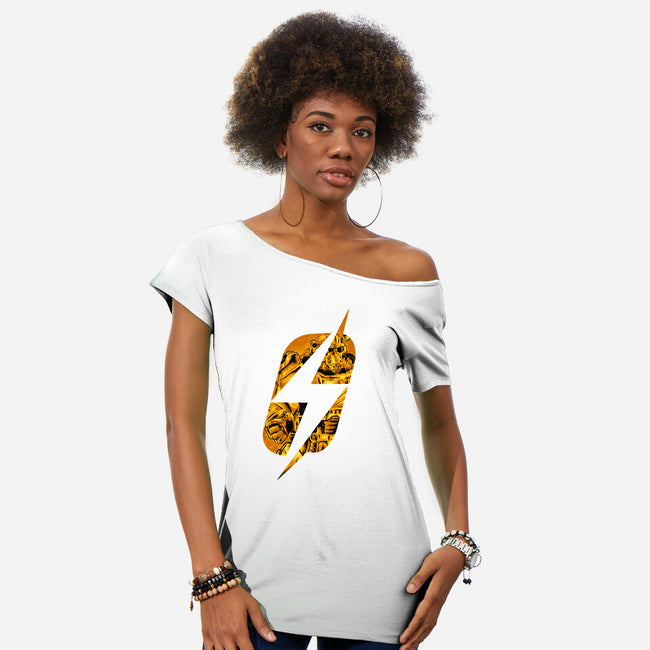 Power Armor-Womens-Off Shoulder-Tee-spoilerinc