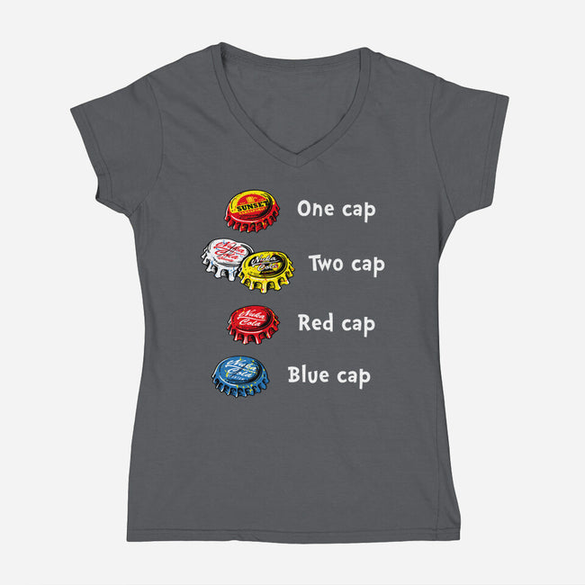 Bottle Caps Fever-Womens-V-Neck-Tee-Olipop