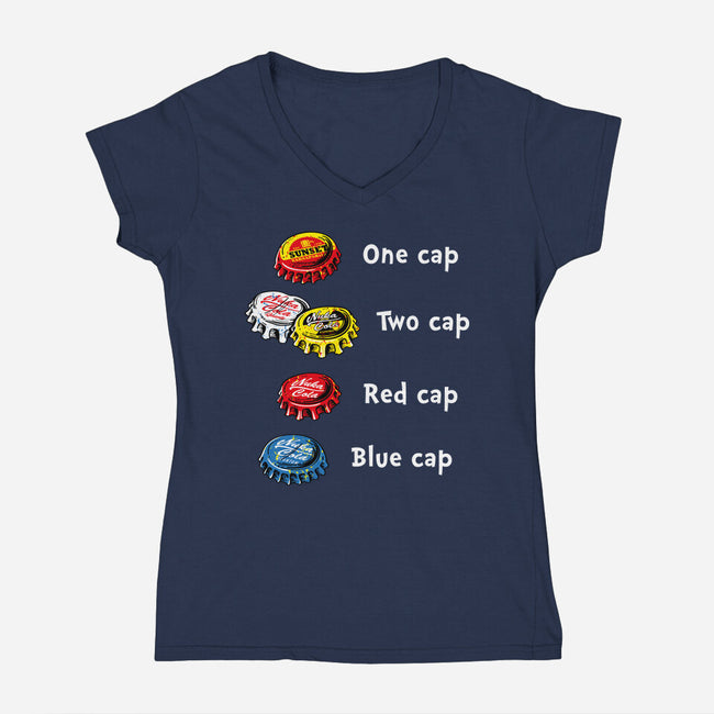 Bottle Caps Fever-Womens-V-Neck-Tee-Olipop