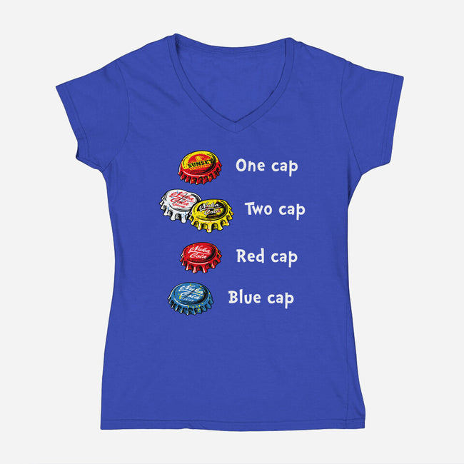 Bottle Caps Fever-Womens-V-Neck-Tee-Olipop