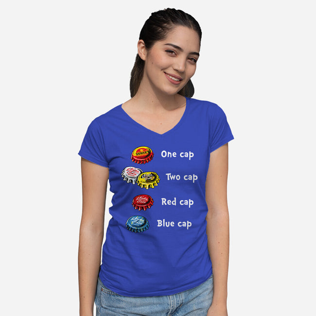 Bottle Caps Fever-Womens-V-Neck-Tee-Olipop