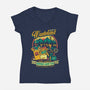 Radioactive Summer Camp-Womens-V-Neck-Tee-Olipop