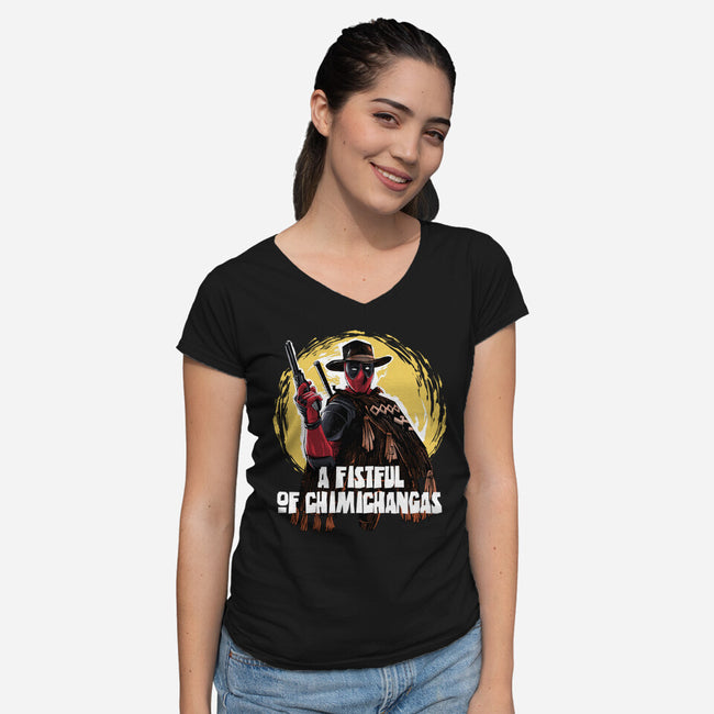 A Fistful Of Chimichangas-Womens-V-Neck-Tee-zascanauta