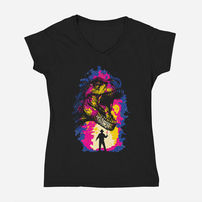 Isla Nublar-Womens-V-Neck-Tee-dalethesk8er