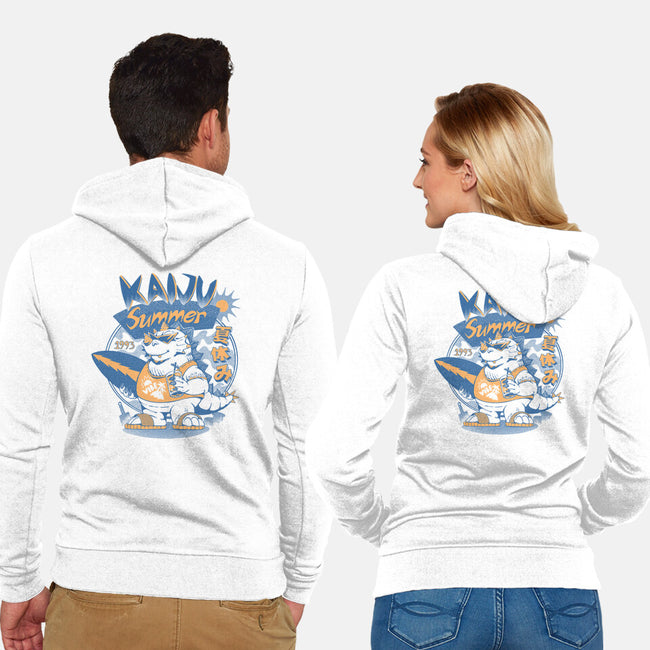 Kaiju Summer Vibes-Unisex-Zip-Up-Sweatshirt-ilustrata