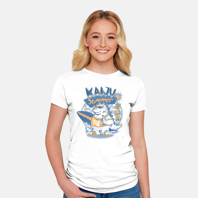 Kaiju Summer Vibes-Womens-Fitted-Tee-ilustrata