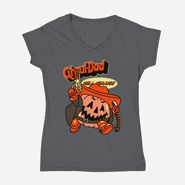 Ghoul Dad-Womens-V-Neck-Tee-naomori