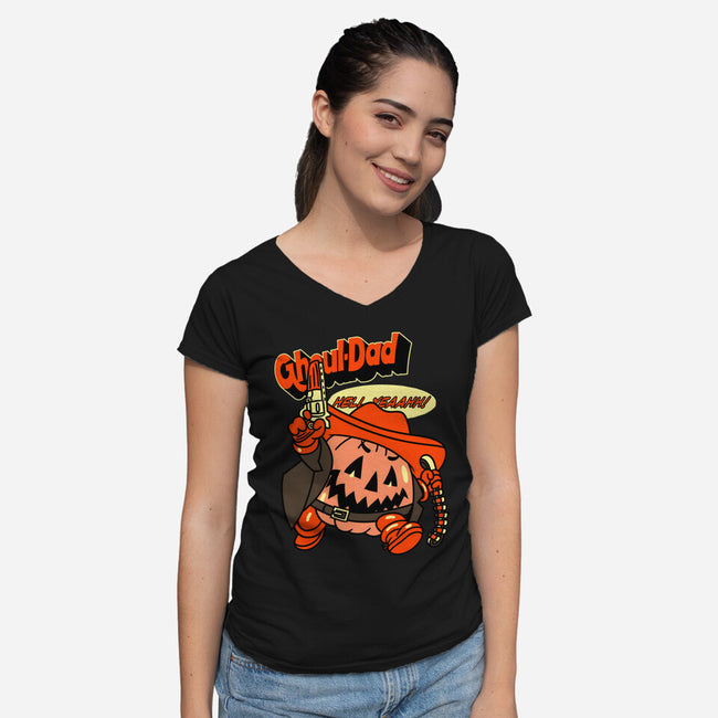 Ghoul Dad-Womens-V-Neck-Tee-naomori