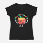 Peach Please-Womens-V-Neck-Tee-NemiMakeit