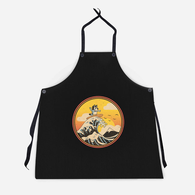 The Great Heeler Off Kanagawa-Unisex-Kitchen-Apron-retrodivision