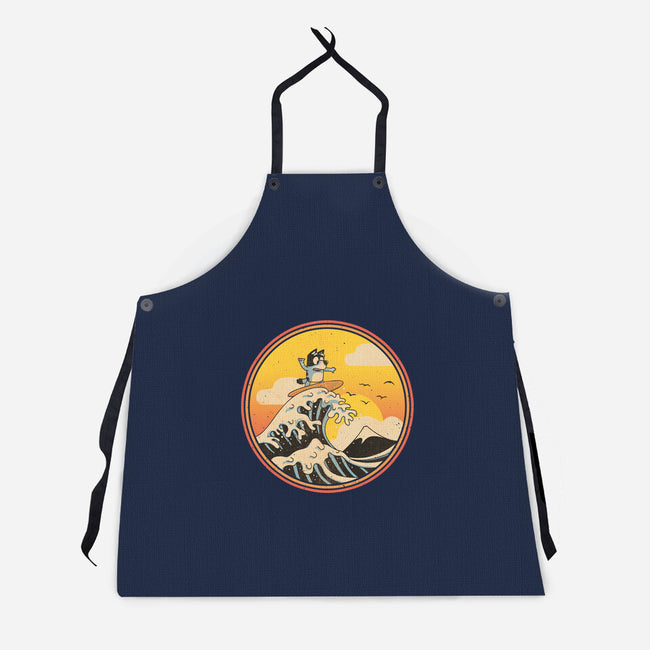 The Great Heeler Off Kanagawa-Unisex-Kitchen-Apron-retrodivision