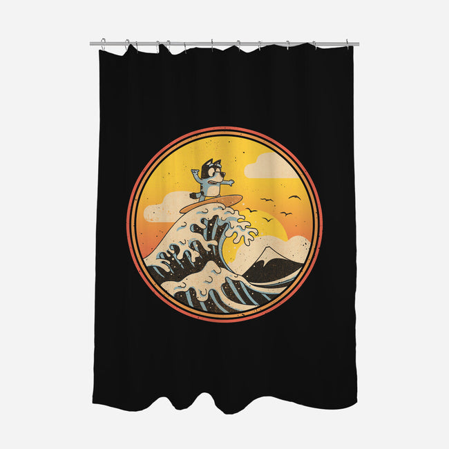 The Great Heeler Off Kanagawa-None-Polyester-Shower Curtain-retrodivision