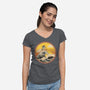 The Great Heeler Off Kanagawa-Womens-V-Neck-Tee-retrodivision