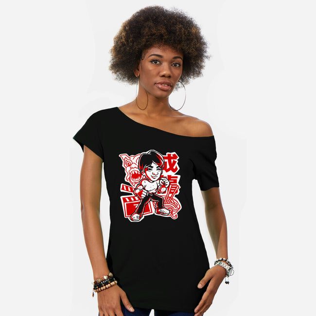 Stuntmaster-Womens-Off Shoulder-Tee-estudiofitas