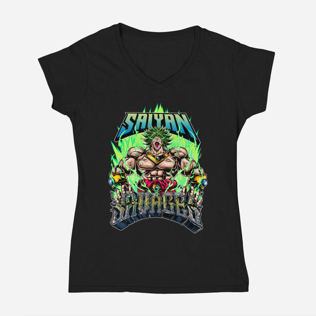 Sayan Savages-Womens-V-Neck-Tee-Knegosfield