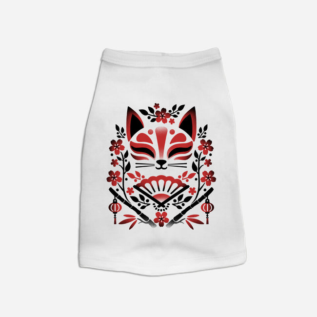 Kitsune Floral Symmetry-Cat-Basic-Pet Tank-NemiMakeit