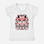 Kitsune Floral Symmetry-Womens-V-Neck-Tee-NemiMakeit