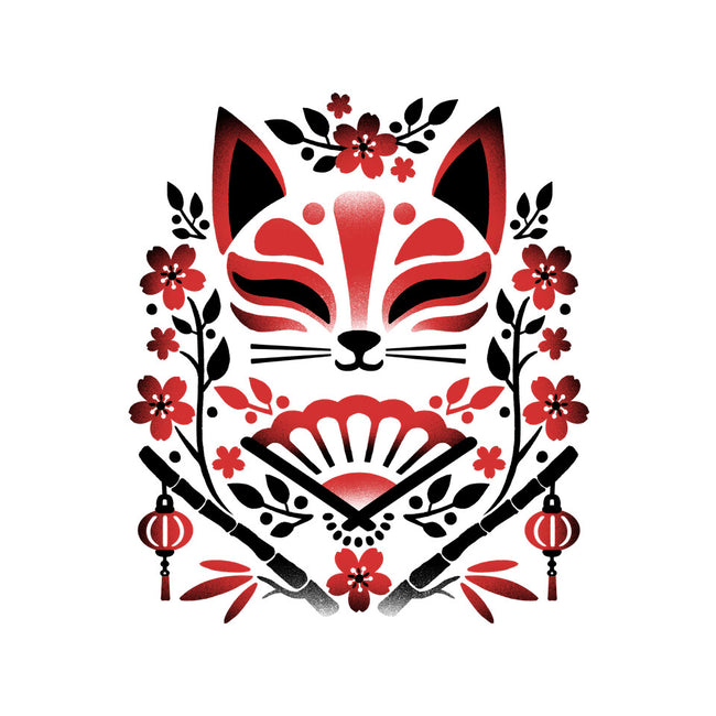 Kitsune Floral Symmetry-None-Glossy-Sticker-NemiMakeit