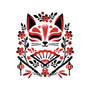 Kitsune Floral Symmetry-None-Glossy-Sticker-NemiMakeit