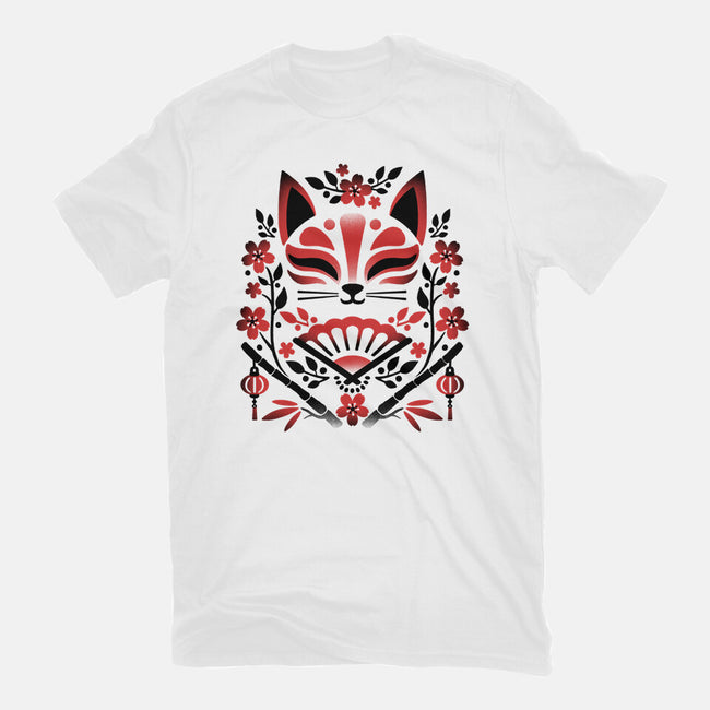 Kitsune Floral Symmetry-Mens-Basic-Tee-NemiMakeit