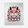 Kitsune Floral Symmetry-None-Fleece-Blanket-NemiMakeit