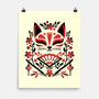 Kitsune Floral Symmetry-None-Matte-Poster-NemiMakeit