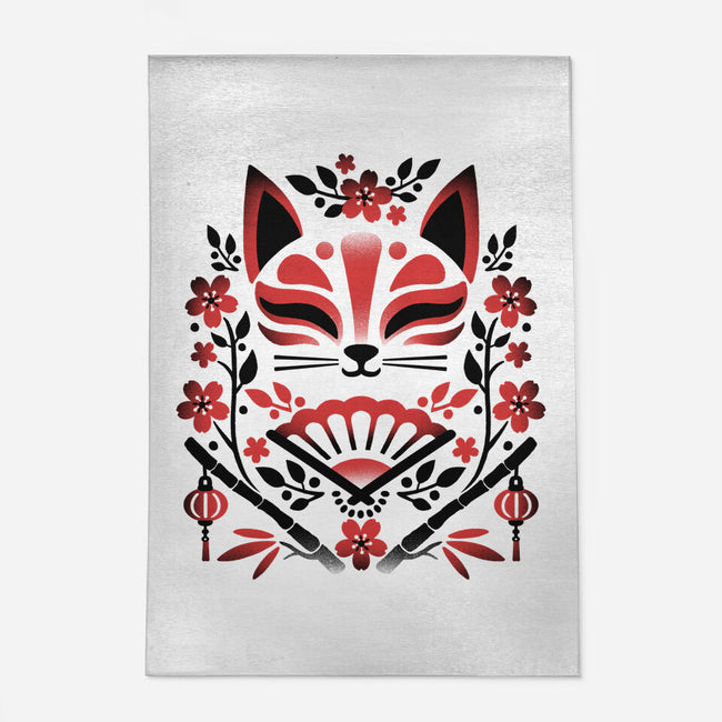 Kitsune Floral Symmetry-None-Indoor-Rug-NemiMakeit