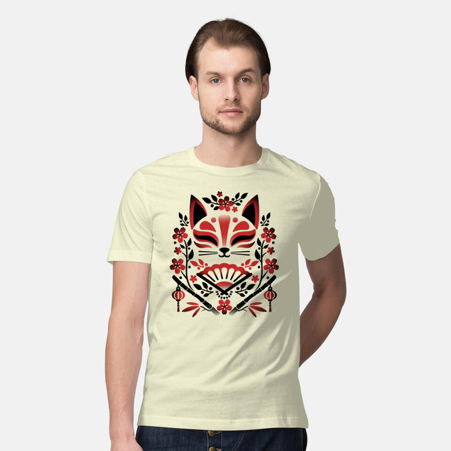 Kitsune Floral Symmetry-Mens-Premium-Tee-NemiMakeit