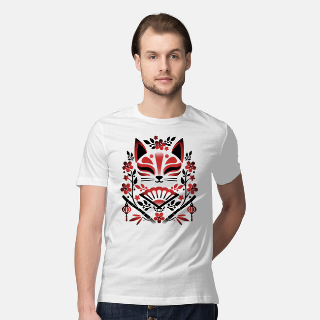 Kitsune Floral Symmetry-Mens-Premium-Tee-NemiMakeit