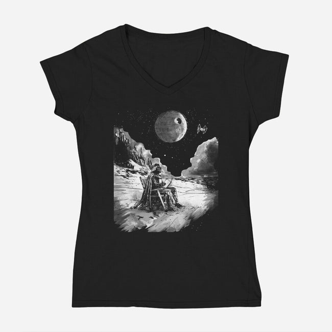 Summer On The Dark Side-Womens-V-Neck-Tee-kharmazero