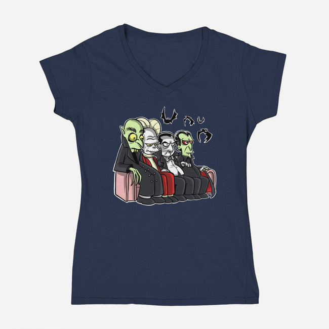 The Draculas-Womens-V-Neck-Tee-zascanauta