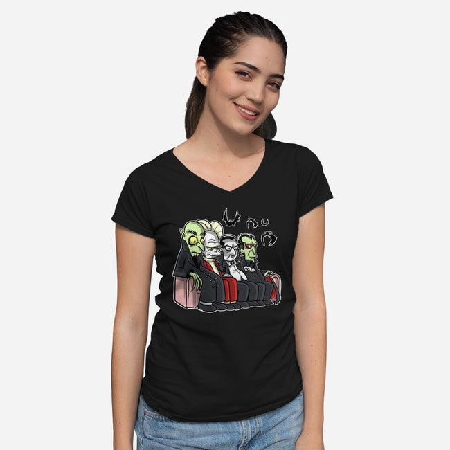 The Draculas-Womens-V-Neck-Tee-zascanauta