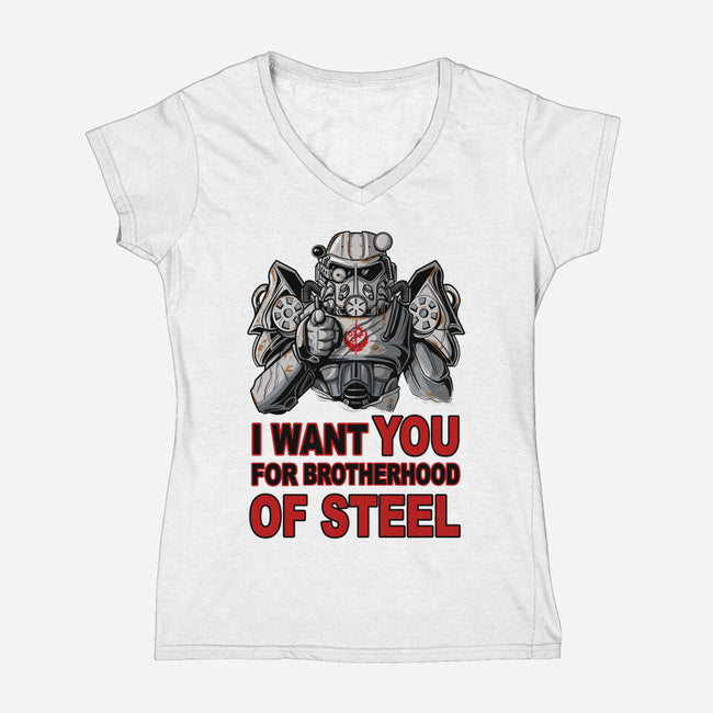 Brother Of Steel-Womens-V-Neck-Tee-FernandoSala