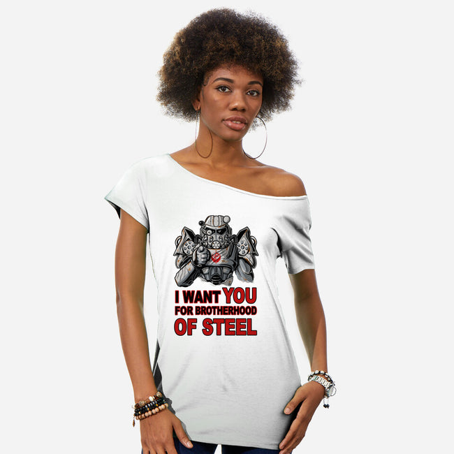 Brother Of Steel-Womens-Off Shoulder-Tee-FernandoSala