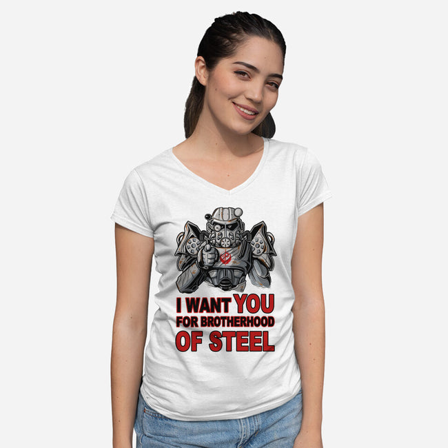 Brother Of Steel-Womens-V-Neck-Tee-FernandoSala