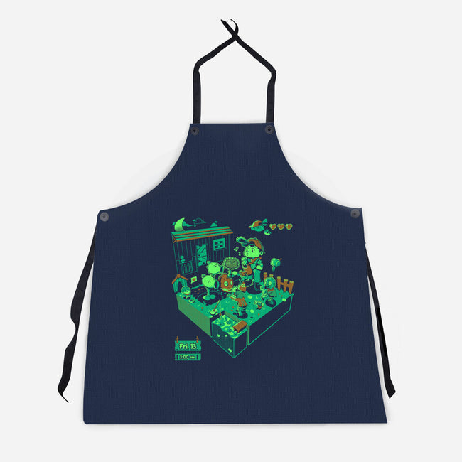 Farmer Vs Zombies-Unisex-Kitchen-Apron-Heyra Vieira