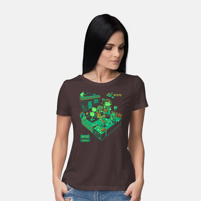 Farmer Vs Zombies-Womens-Basic-Tee-Heyra Vieira