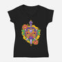 Zelda Mask-Womens-V-Neck-Tee-Ca Mask