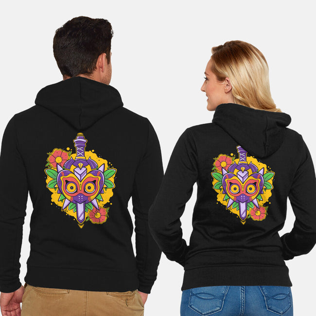 Zelda Mask-Unisex-Zip-Up-Sweatshirt-Ca Mask