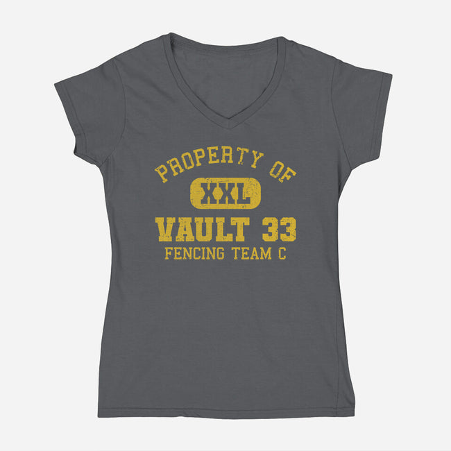 Property Of Vault 33-Womens-V-Neck-Tee-kg07